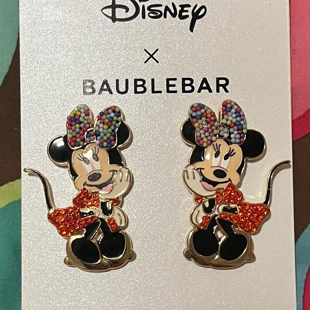 BaubleBar Minnie Mouse Earrings - Multicolor and Black